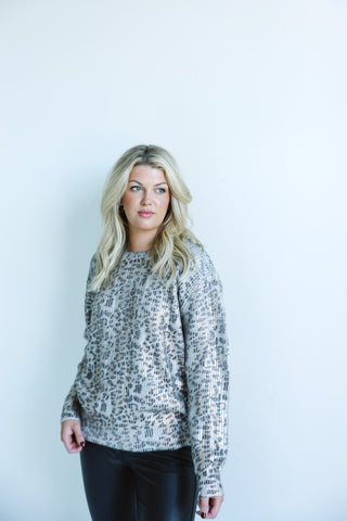 Metallic Animal - Print Sweater - Final Sale - Ardire Collection