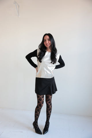 Metallic Button - Side Sleeveless Top - Final Sale - Ardire Collection