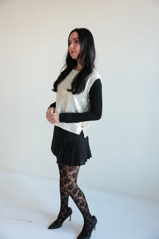 Metallic Button - Side Sleeveless Top - Final Sale - Ardire Collection