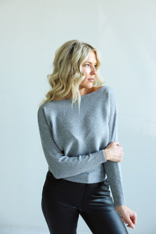 Off Shoulder Ribbed Knit Sweater - Final Sale - Ardire Collection