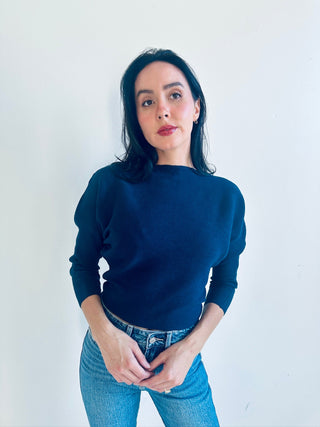 Off Shoulder Ribbed Knit Sweater - Final Sale - Ardire Collection