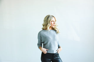 Off Shoulder Ribbed Knit Sweater - Final Sale - Ardire Collection