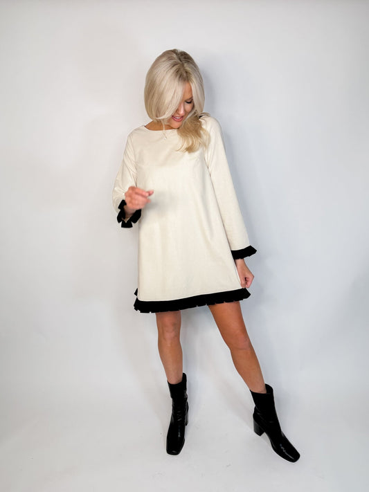 Pleated Hem Contrast Dress - Ardire Collection