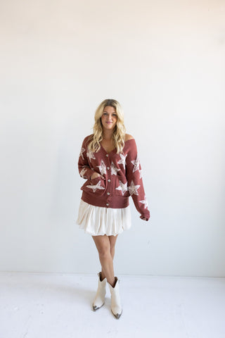 Rust Star Cardigan - Final Sale - Ardire Collection