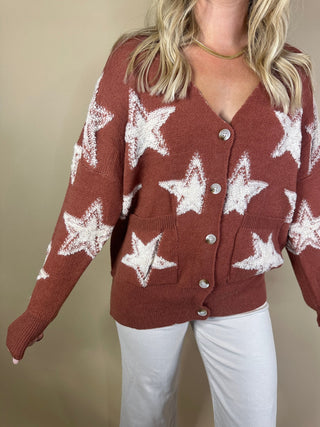 Rust Star Cardigan - Final Sale - Ardire Collection