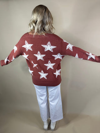 Rust Star Cardigan - Final Sale - Ardire Collection