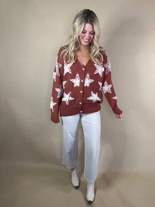 Rust Star Cardigan - Final Sale - Ardire Collection