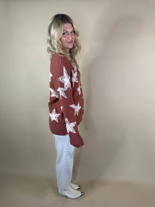 Rust Star Cardigan - Final Sale - Ardire Collection