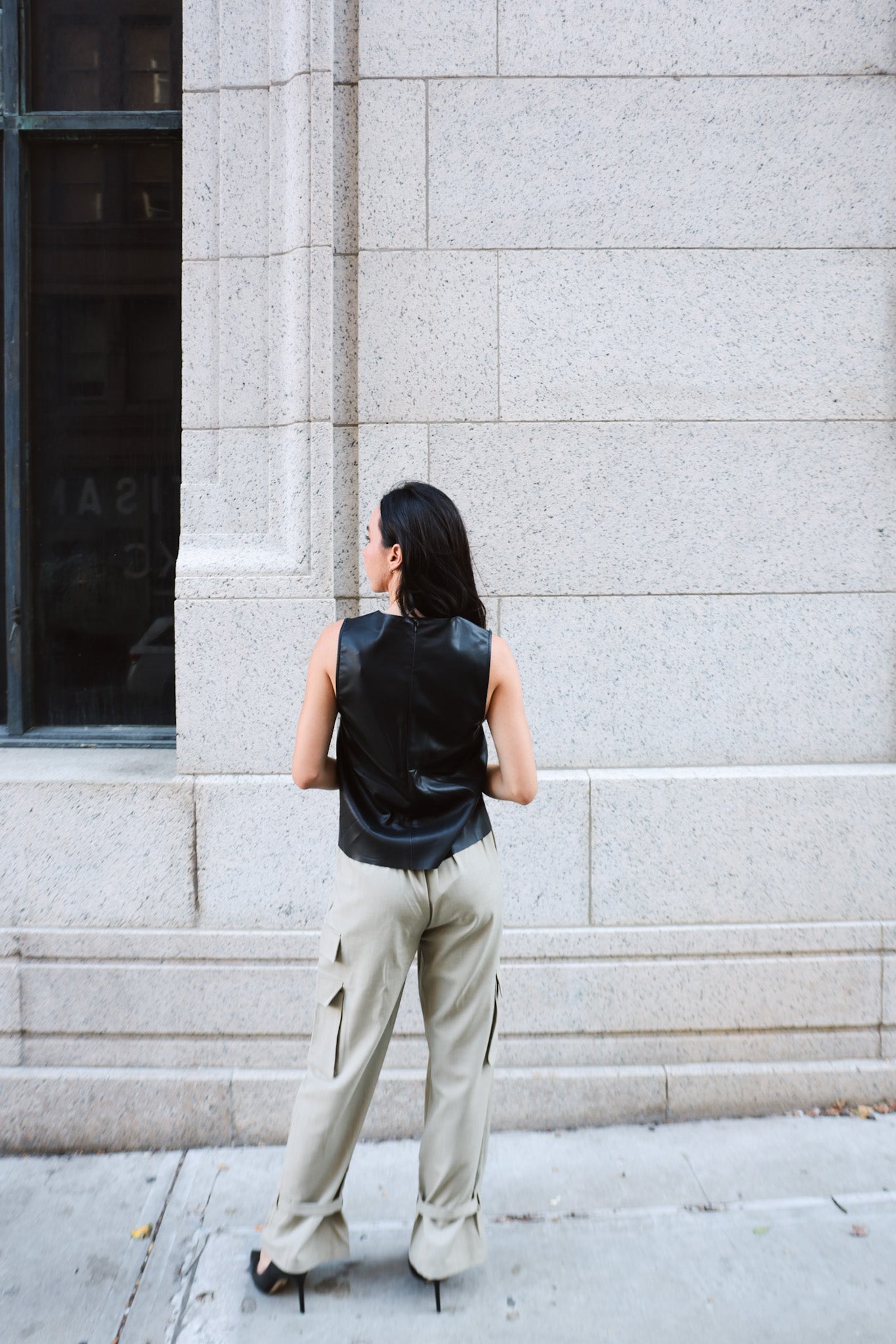 Sleek Faux Leather Sleeveless Top - Final Sale - Ardire Collection