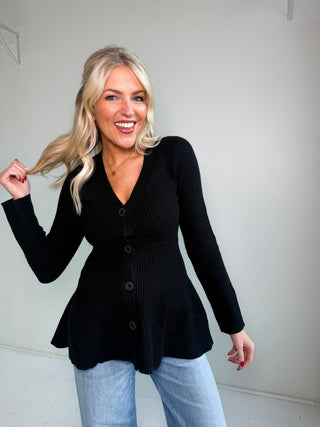 The Becca Peplum Cardigan - Ardire Collection