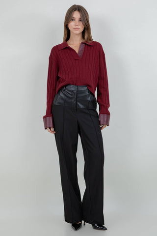 The Bordeaux Ribbed Polo Knit - Ardire Collection