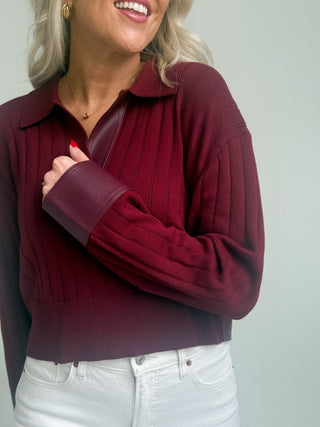 The Bordeaux Ribbed Polo Knit - Ardire Collection