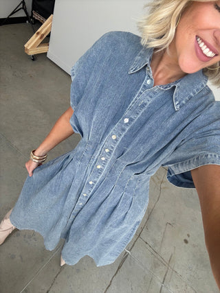 The Brylee Denim Midi Dress - Ardire Collection