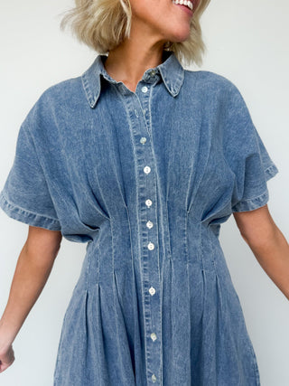 The Brylee Denim Midi Dress - Ardire Collection