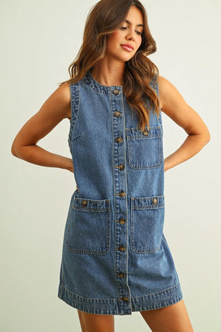 The Camden Denim Mini Dress - Ardire Collection