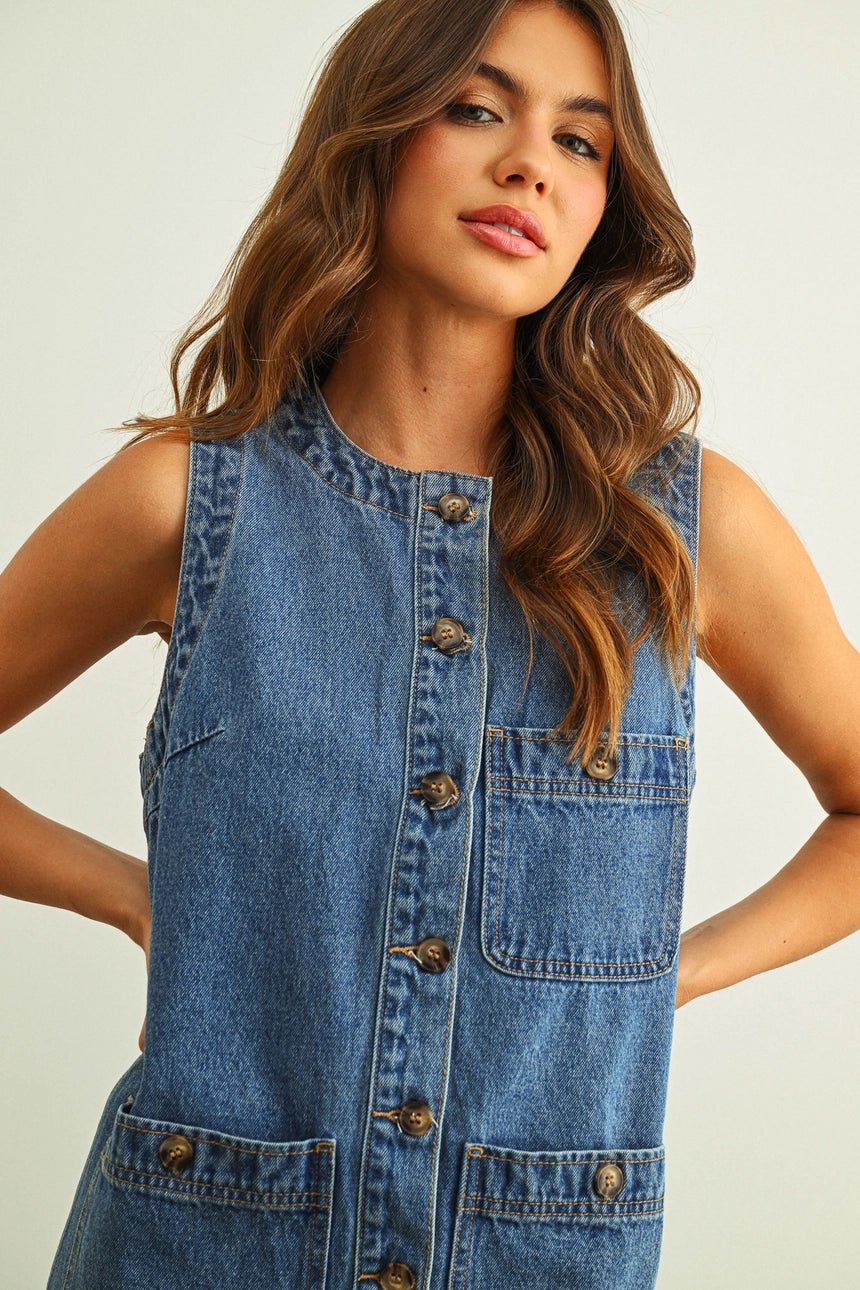 The Camden Denim Mini Dress M