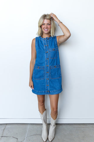 The Camden Denim Mini Dress - Ardire Collection