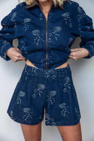 The Cheyenne Floral Denim Short - Ardire Collection