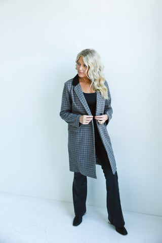 The Classic Plaid Longline Blazer - Final Sale - Ardire Collection