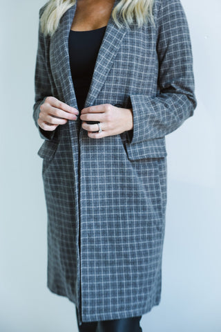 The Classic Plaid Longline Blazer - Final Sale - Ardire Collection