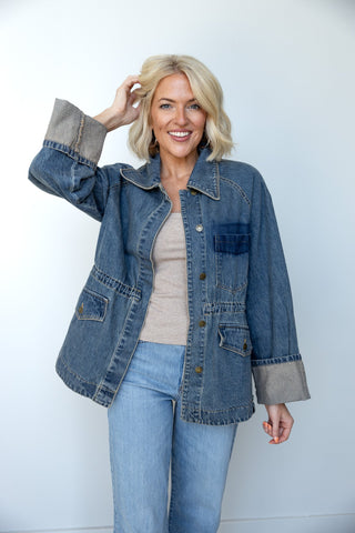The Collins Cinched Denim Jacket - Ardire Collection