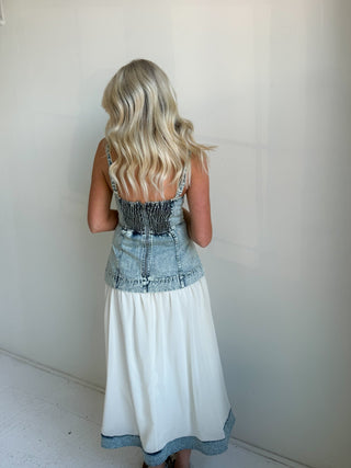 The Denim Edge Midi Dress - Ardire Collection