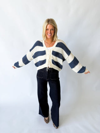 The Frosted Stripe Cardigan - Ardire Collection