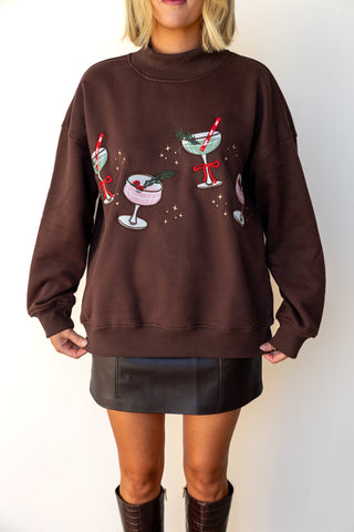 The Holiday Cocktail Mockneck Sweatshirt - Ardire Collection