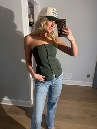 The Ivy Strapless Button - Up Vest - Final Sale - Ardire Collection