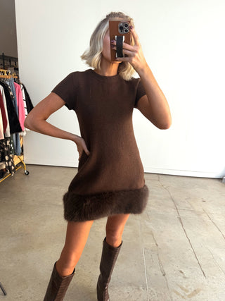 The Jill Faux Fur Mini Dress - Ardire Collection