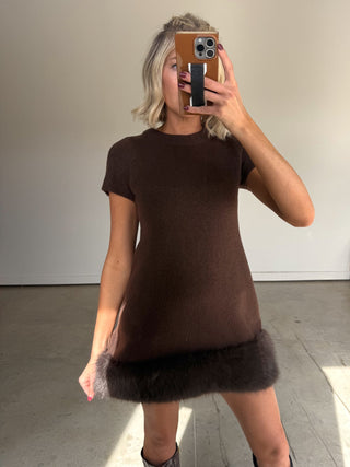 The Jill Faux Fur Mini Dress - Ardire Collection