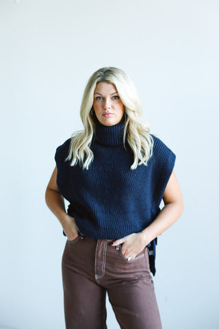 The Knit Side - Tie Sleeveless Turtleneck - Final Sale - Ardire Collection
