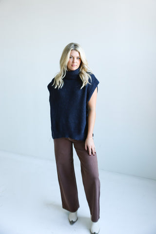 The Knit Side - Tie Sleeveless Turtleneck - Final Sale - Ardire Collection