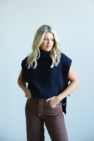 The Knit Side - Tie Sleeveless Turtleneck - Final Sale - Ardire Collection