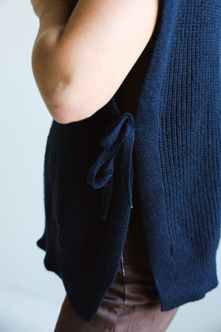The Knit Side - Tie Sleeveless Turtleneck - Final Sale - Ardire Collection