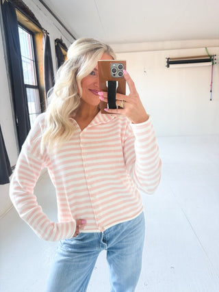 The Lila Stripe Button Knit - Ardire Collection