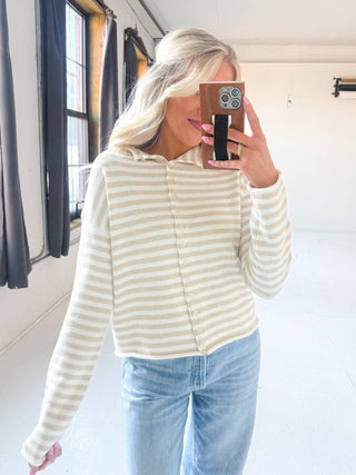 The Lila Stripe Button Knit - Ardire Collection