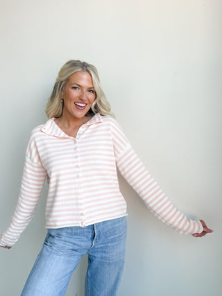 The Lila Stripe Button Knit - Ardire Collection