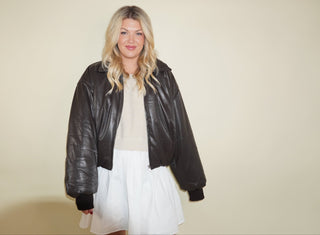 The Luxe Leather Bomber Jacket - Ardire Collection