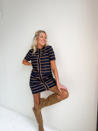 The Macy Mini Striped Dress - Ardire Collection