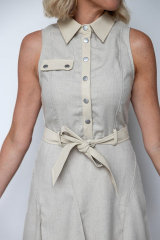 The Margot Button-Front Mini Dress - Ardire Collection