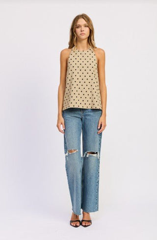 The Monroe Polka Dot Halter Top - Ardire Collection