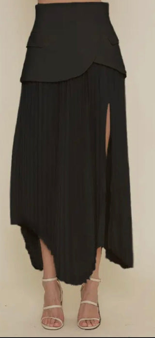 The Noir Elegance Pleated Skirt - Ardire Collection