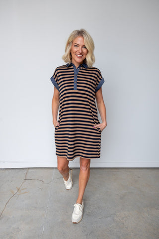 The Parker Stripe Mini Dress - Ardire Collection