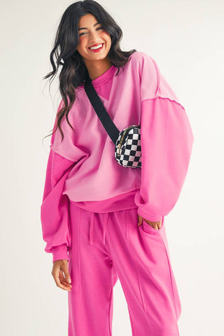 The Pink Colorblock Lounge Set - Ardire Collection