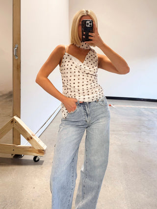 The Polished Dot Halter Top - Ardire Collection