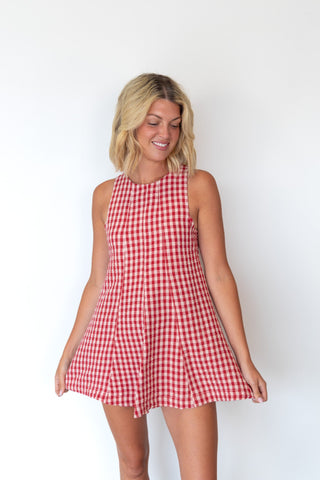 The Red Gingham Romper - Ardire Collection