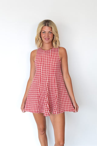 The Red Gingham Romper - Ardire Collection