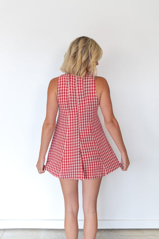 The Red Gingham Romper - Ardire Collection