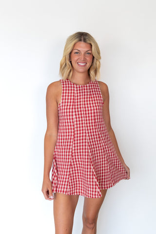 The Red Gingham Romper - Ardire Collection
